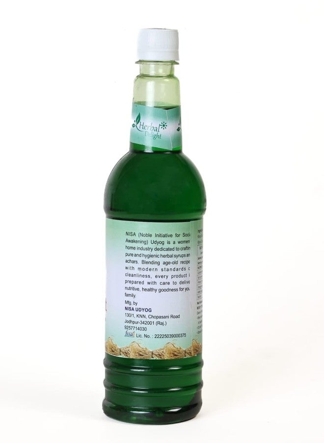 NISA Udyog Herbal Khus Delight Sharbat Syrup, 700 ml, With Goodness of Khus Roots, Fennel Seeds and Mishri I Enjoy with Chilled water, Milkshakes, Mint Mojito, Mocktails and Desserts - Image 3
