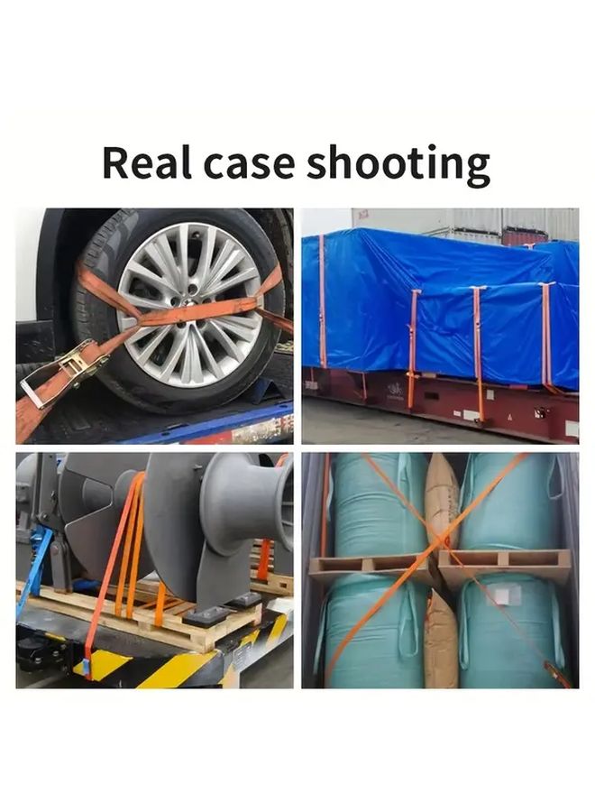 16.4 قدم شداد حبل ذو آلية قفل ذاتي وأسنان مشطوية لربط الحمولات في الشاحنات، حزام عالمي للتغليف - Image 5