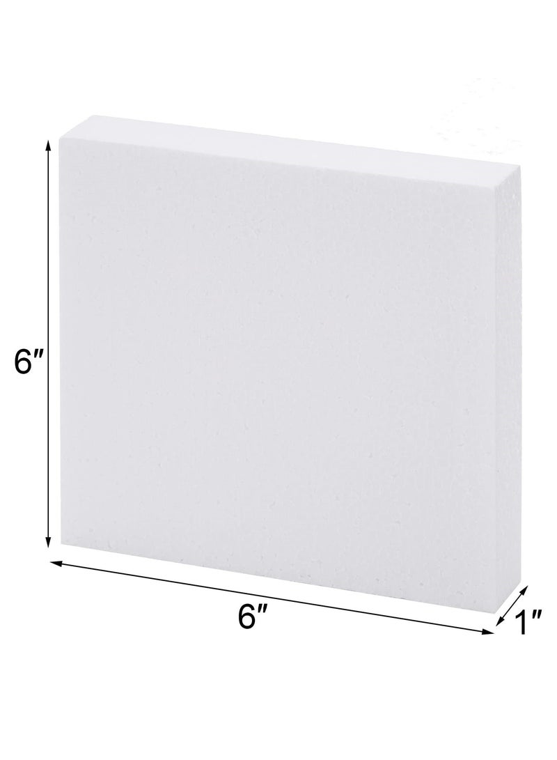 CRAFT MAGIC 12 Pack Craft Foam Blocks, 6x6x1 Inches Polystyrene Cubes Hard Foam Blocks, White Square Foam Bricks, Polystyrene Blocks for Arts and Crafts, Sculptures, Modeling, Centerpieces - Image 2