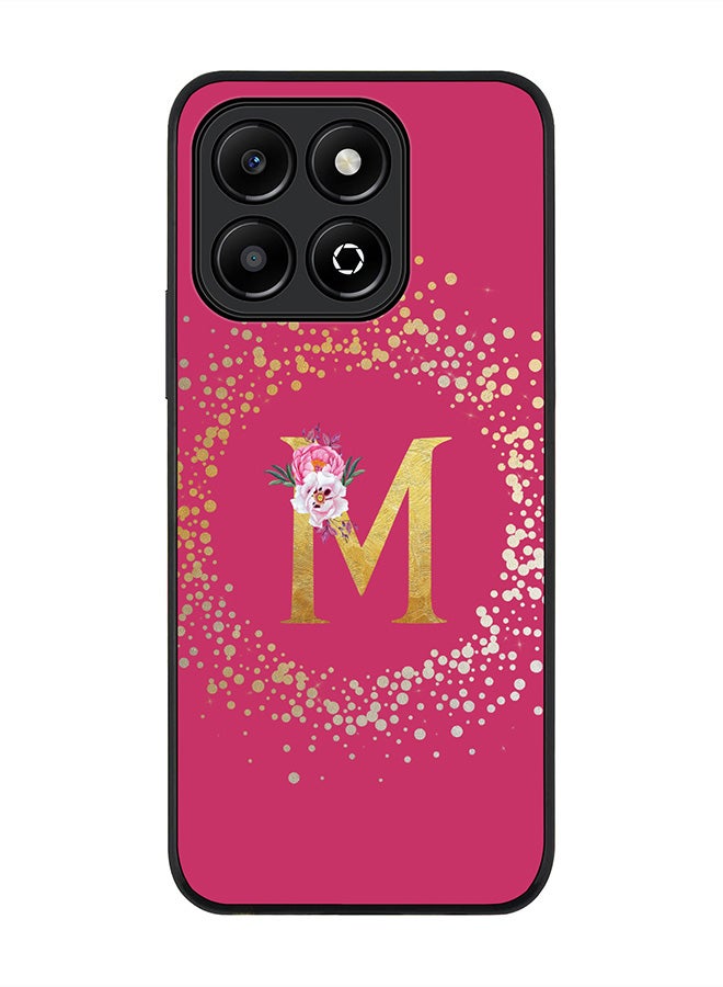 Stylizedd For Honor X6B Case,Slim fit Camera Protection, Shockproof Thin Phone cover - Custom Monogram Floral - M ( Deep Pink ) - Image 1