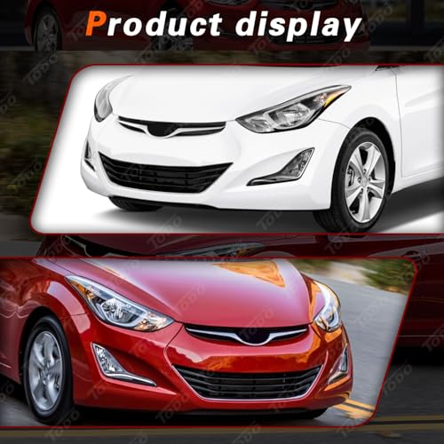 TODO 92201-3X210 Halogen Fog Lights Compatible With 2014 2015 2016 Hyundai Elantra SE Sport Limited Fog Lamps with out Daytime Running Lamp 92202-3X210 (A Pair) - Image 5