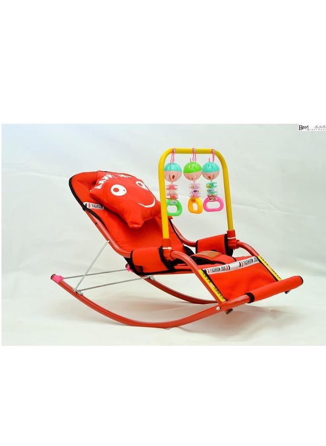 Generic - Baby Bouncer Rocking And Stable Chair For Newborns, Infants And Children From 0 To 3 Years - 3 Positions - Size 70*50*50 (Red Color) Helps The Child Sleep And Relax With Baby Toys - Image 1