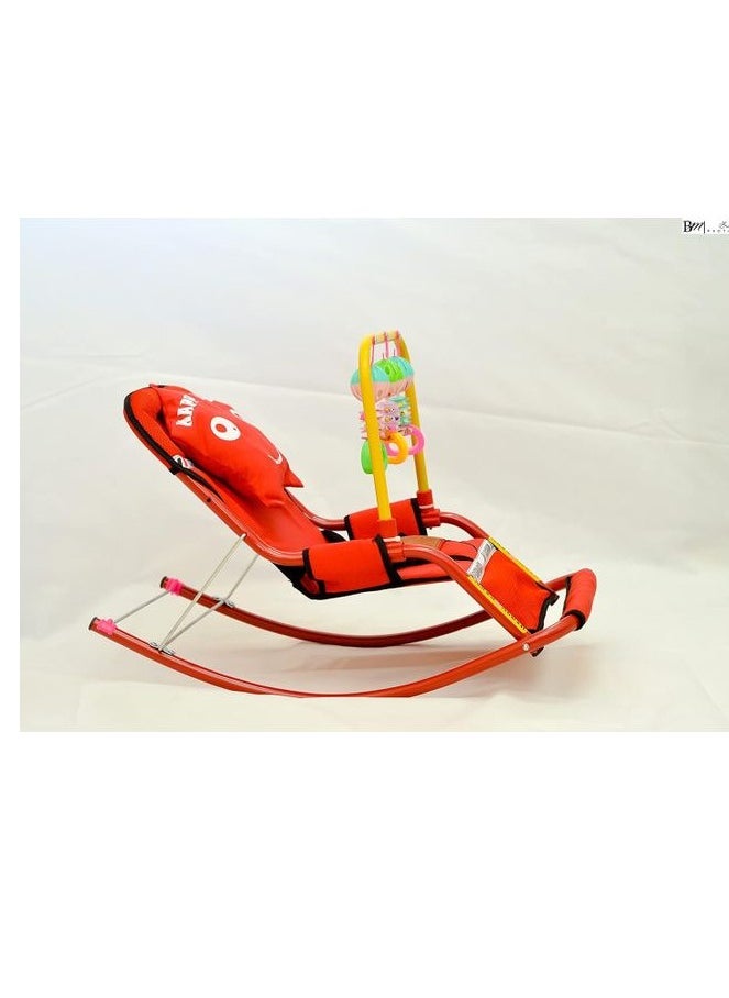 Generic - Baby Bouncer Rocking And Stable Chair For Newborns, Infants And Children From 0 To 3 Years - 3 Positions - Size 70*50*50 (Red Color) Helps The Child Sleep And Relax With Baby Toys - Image 1