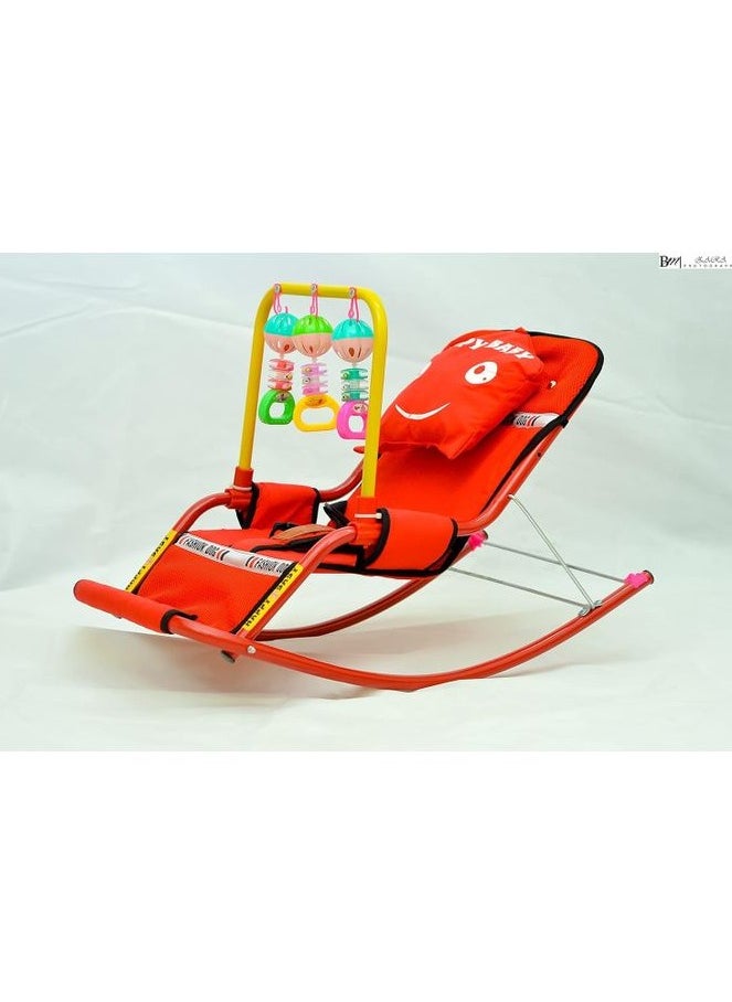 Generic - Baby Bouncer Rocking And Stable Chair For Newborns, Infants And Children From 0 To 3 Years - 3 Positions - Size 70*50*50 (Red Color) Helps The Child Sleep And Relax With Baby Toys - Image 1