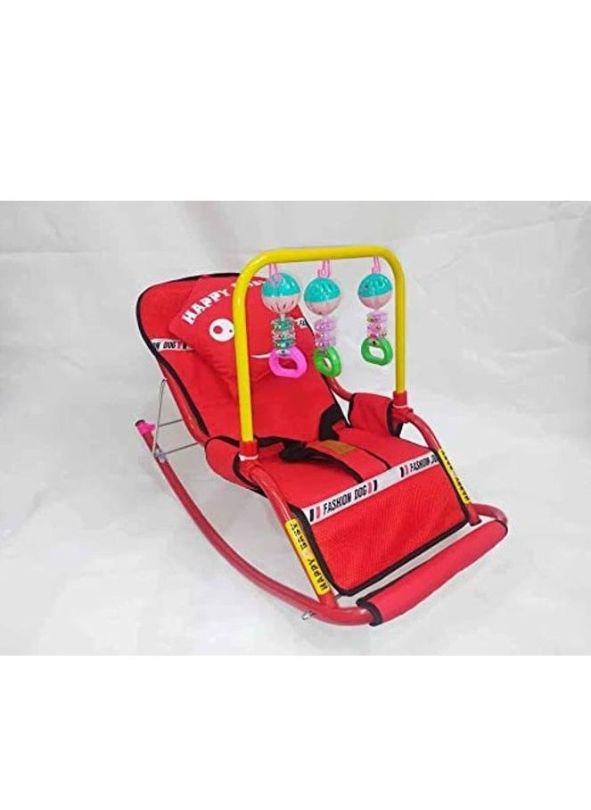 Generic - Baby Bouncer Rocking And Stable Chair For Newborns, Infants And Children From 0 To 3 Years - 3 Positions - Size 70*50*50 (Red Color) Helps The Child Sleep And Relax With Baby Toys - Image 1