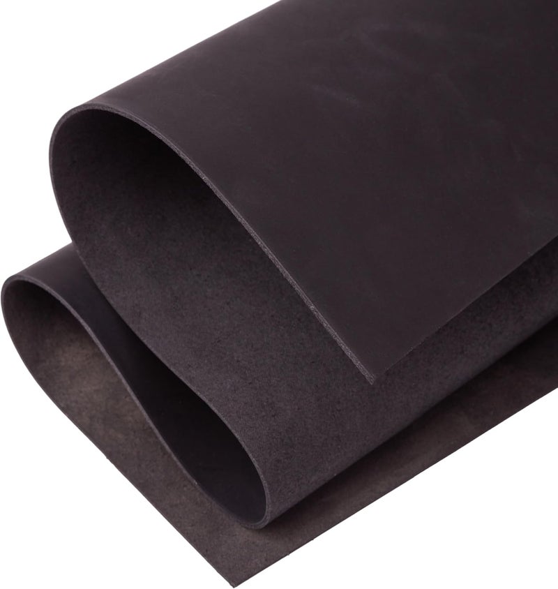 12''X24'' Genuine Black Leather Sheets for Crafts - Square 2.0MM Thick Genuine - Thick Cowhide Pieces Square - Leather Sheet for Christmas Arts and Crafts - Image 1