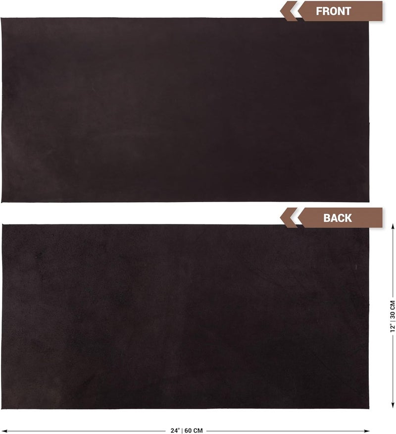 12''X24'' Genuine Black Leather Sheets for Crafts - Square 2.0MM Thick Genuine - Thick Cowhide Pieces Square - Leather Sheet for Christmas Arts and Crafts - Image 4