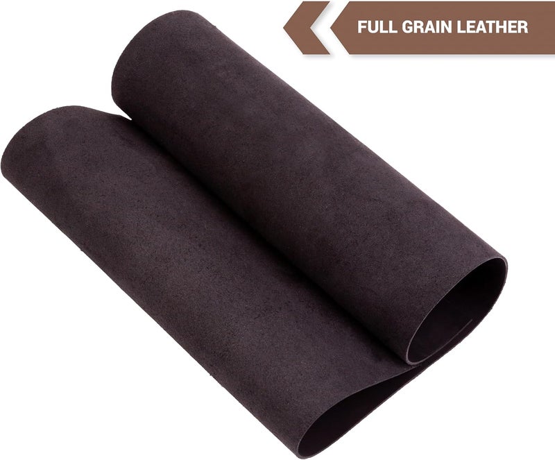 12''X24'' Genuine Black Leather Sheets for Crafts - Square 2.0MM Thick Genuine - Thick Cowhide Pieces Square - Leather Sheet for Christmas Arts and Crafts - Image 2