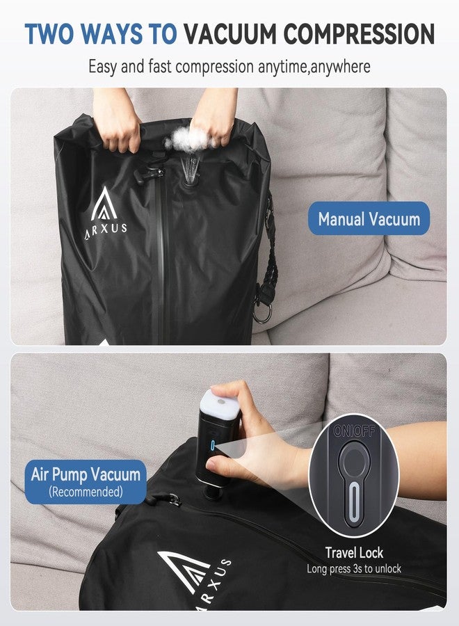 Arxus Vacuum Bags for Travel Airless, Compression Seal Packing Cubes with Adjustable Shoulder Strap, IP67 Reusable Portable Moving Supplies Kit for Clothing Storage, Luggage, Backpack, Suitcase - Image 5