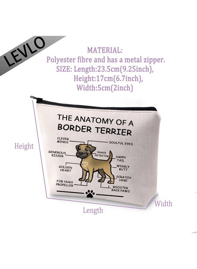 LEVLO هدايا لمحبي كلب الحدود المرحة - تشريح كلب الحدود - حقائب تجميل كلب الحدود - حقائب سفر للأم البيطرية لكلب الحدود - Image 2