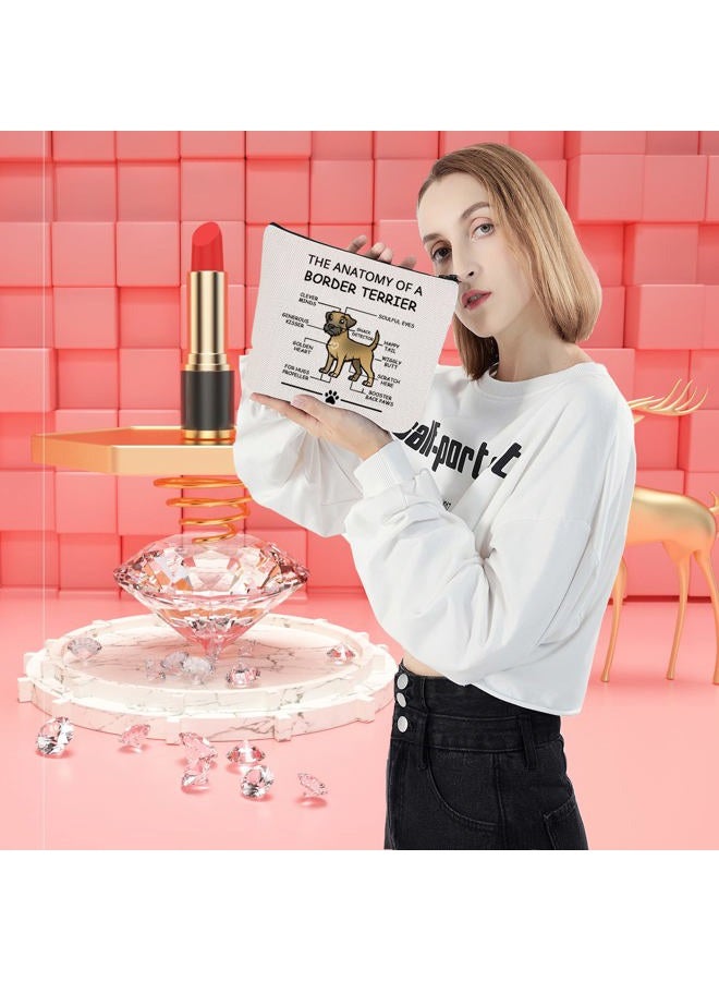 LEVLO هدايا لمحبي كلب الحدود المرحة - تشريح كلب الحدود - حقائب تجميل كلب الحدود - حقائب سفر للأم البيطرية لكلب الحدود - Image 5