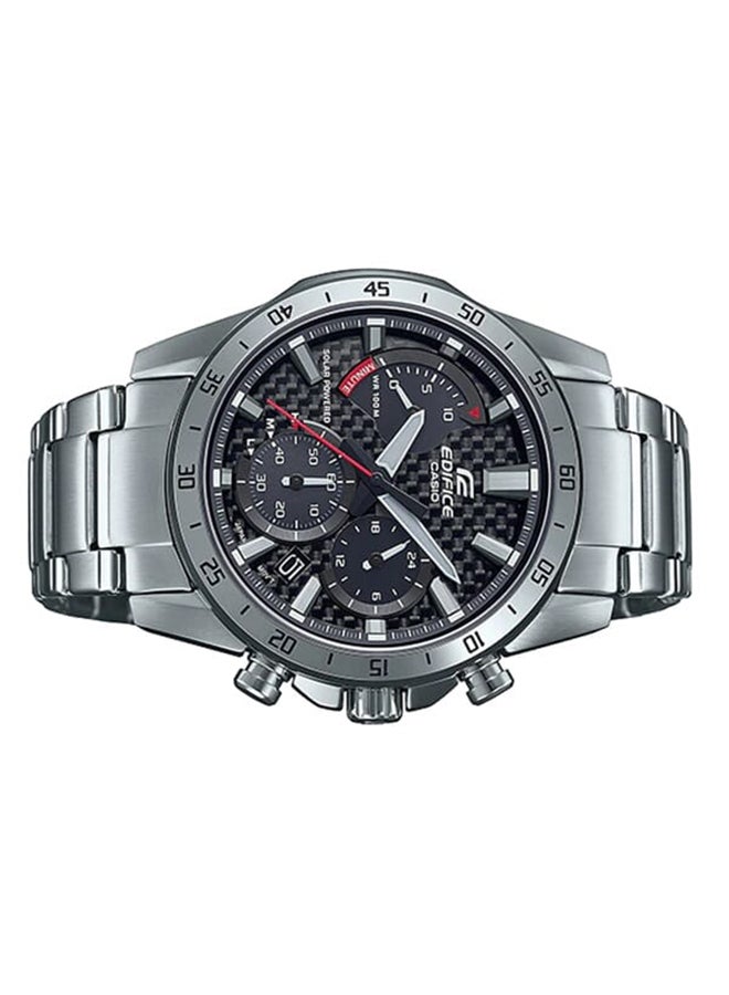 CASIO Men Edifice Watch Solar Power Chronograph , Analog ,Black Dial ,Stainless Steel Band ,Carbon fiber dial - EQS-930D-1AVUDF - Image 2