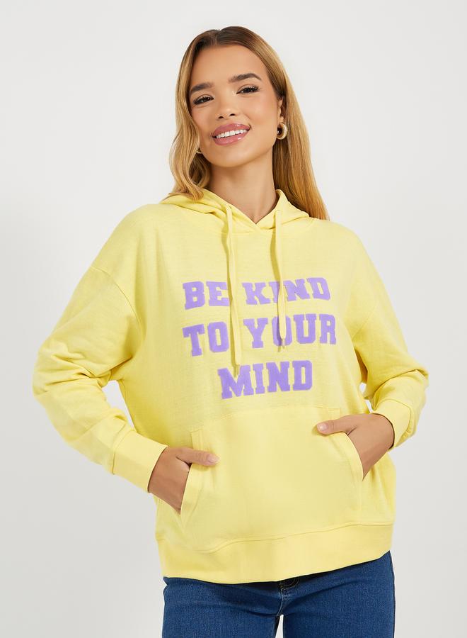 Styli Regular Fit Be Kind To Your Mind Slogan Hoodie  - Image 1