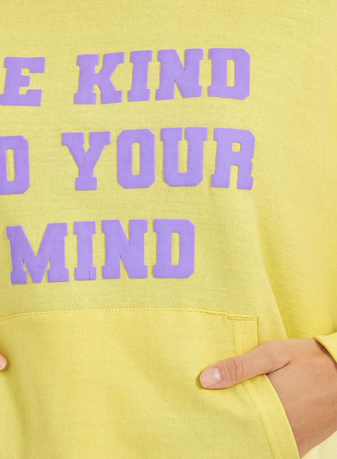 Styli Regular Fit Be Kind To Your Mind Slogan Hoodie  - Image 3