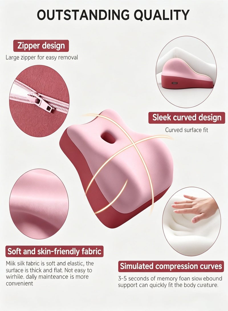 Bukela Wedge Pillow for Back Hip & Pregnancy Support Ergonomic Cushion for Adult Sitting Lying or Sleeping Low-Profile Design (Pink) - Image 3