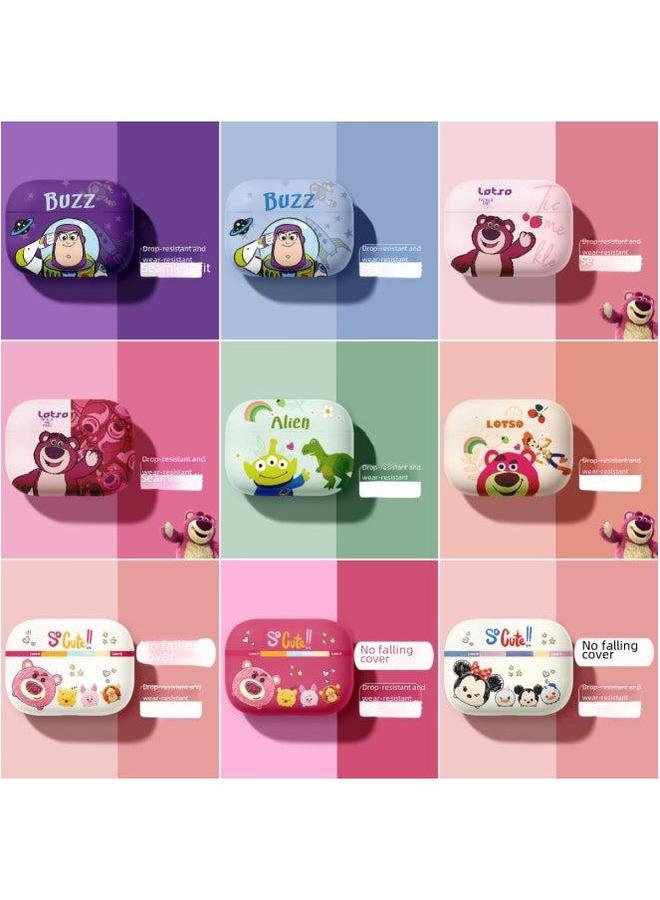 Strawberry Bear Family Airpods Protective Case Cartoon Cute Suitable For Apple 1/2/3 Generation Bluetooth Headset Soft Case-Color:Waving Bear-stitching-Model:AirpdosPRO2 - Image 2