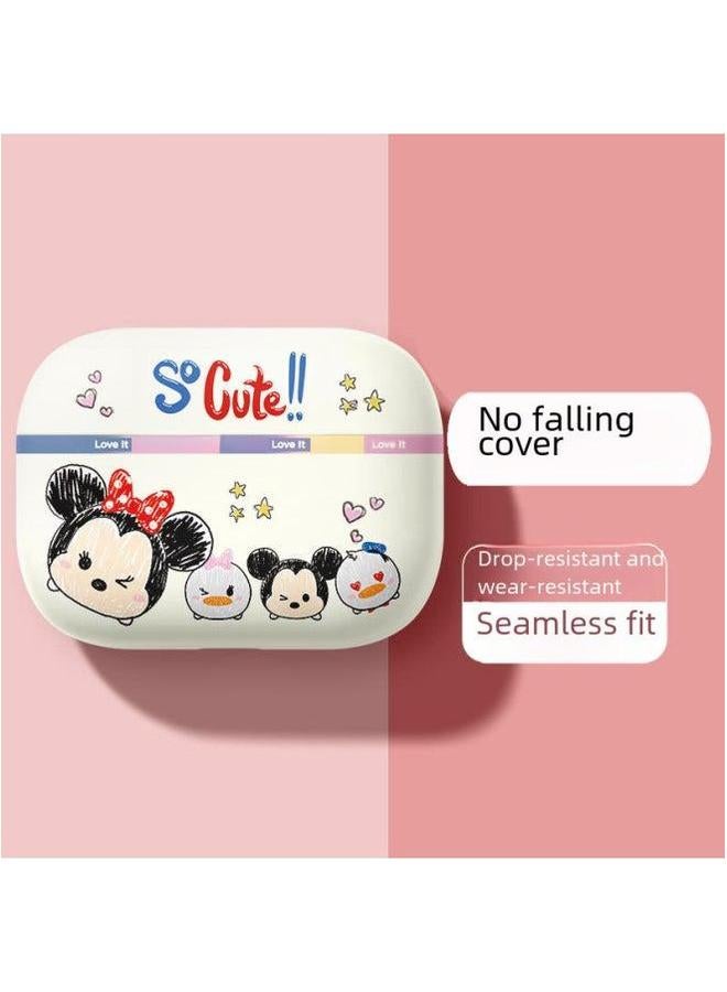 Strawberry Bear Family Airpods Protective Case Cartoon Cute Suitable For Apple 1/2/3 Generation Bluetooth Headset Soft Case-Color:Waving Bear-stitching-Model:AirpdosPRO2 - Image 3