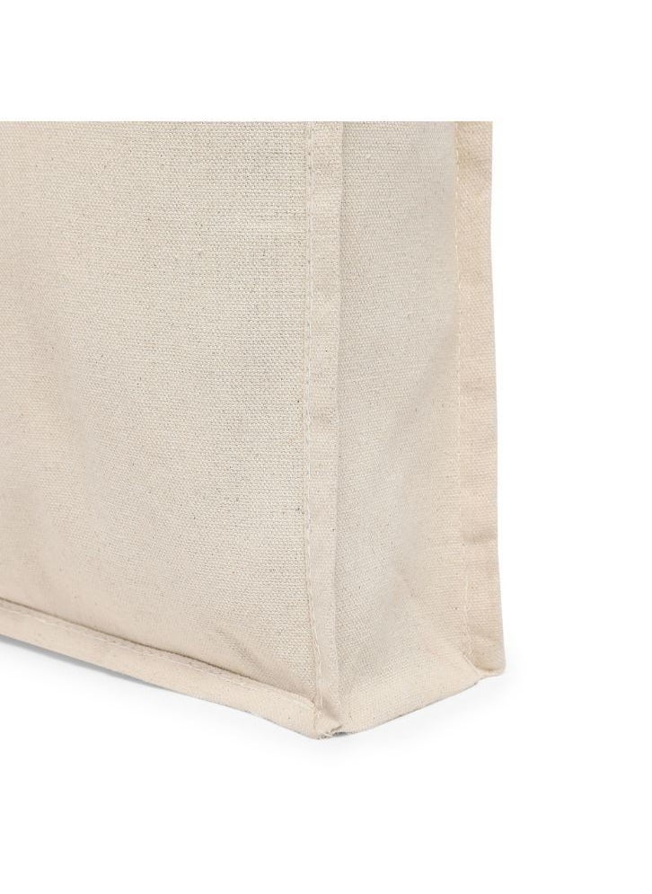 BYFT Canvas 8 Oz Tote Bags with Gusset (Natural) Reusable Eco Friendly Shopping Bag (33.02 x 10.16 x 33.02 Cm) Set of 1 Pc  - Image 3