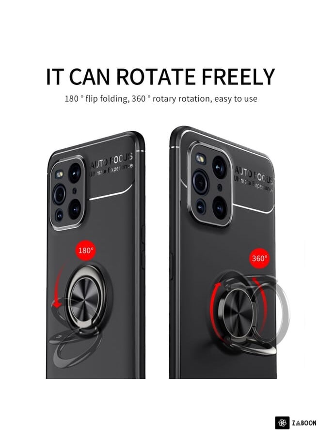 Green Tiger Protective Case Cover For OPPO Find X3 Metal Ring Holder 360 Degree Rotating TPU Case  - Image 3