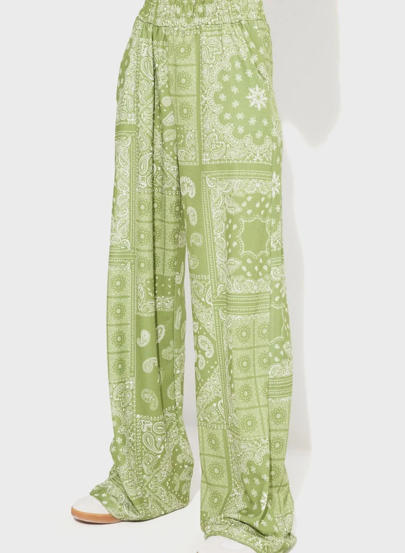 JUNE Paisley Patterned Shirt and Trousers Set