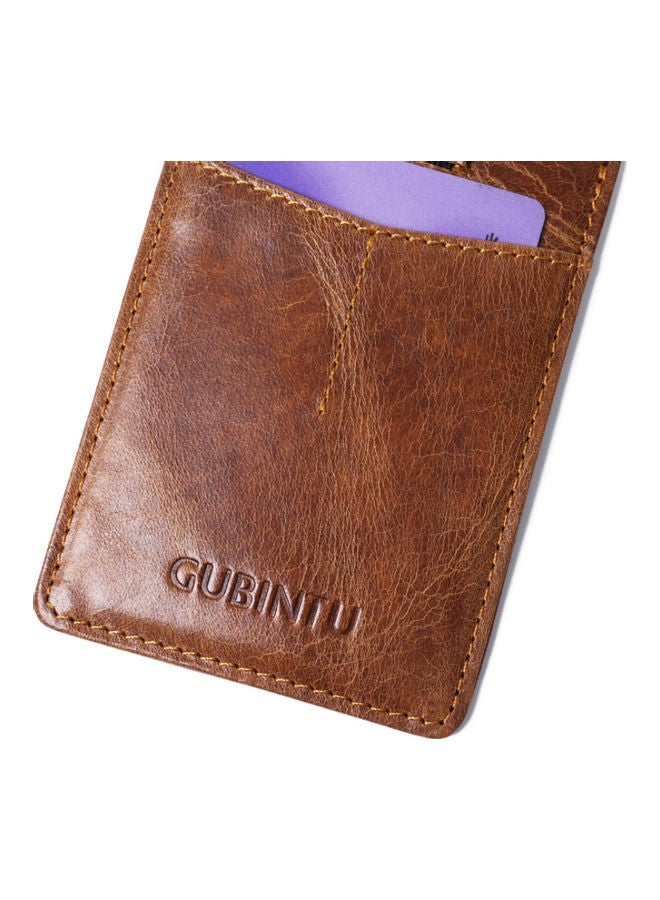 NIBEMINENT Leather Creative Pull-Out Ultra Thin Card Cover Brown  - Image 5