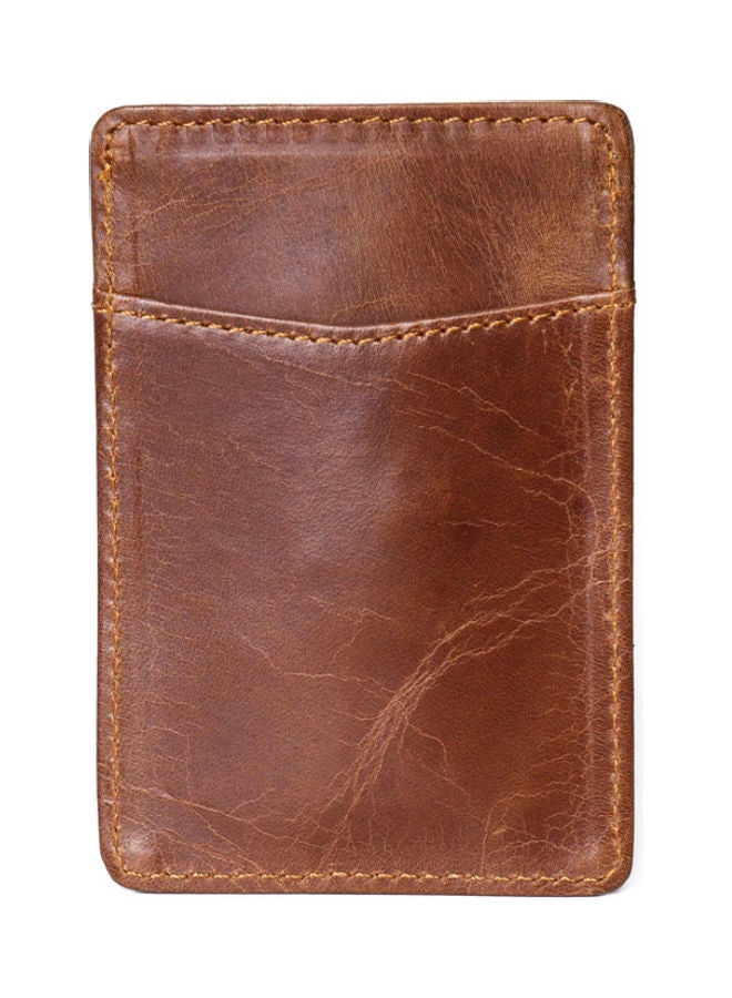 NIBEMINENT Leather Creative Pull-Out Ultra Thin Card Cover Brown  - Image 2