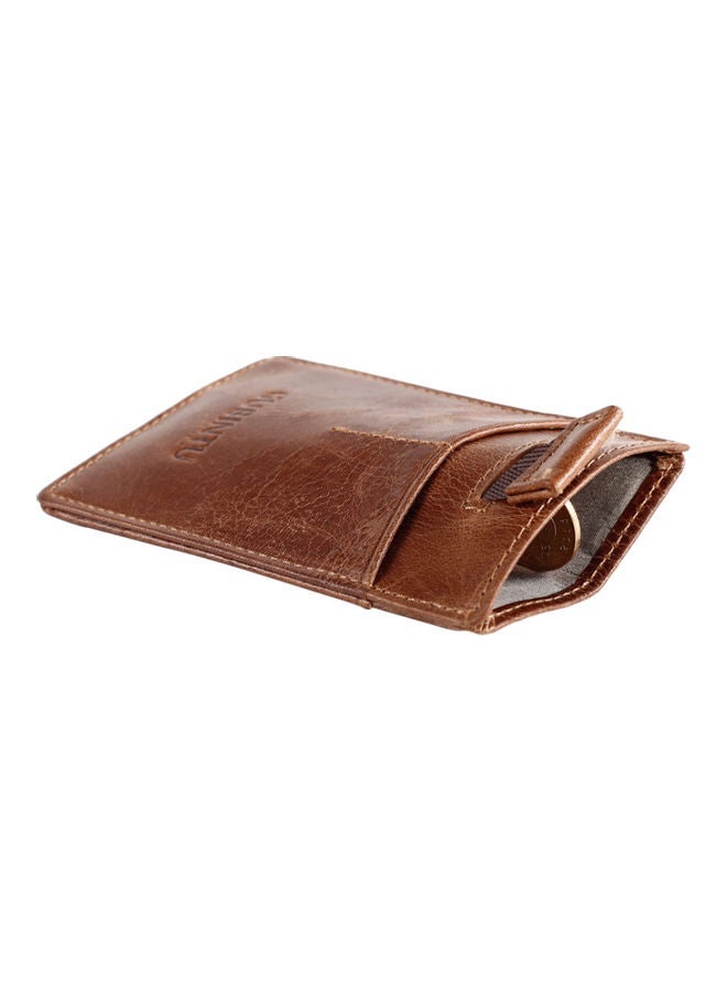 NIBEMINENT Leather Creative Pull-Out Ultra Thin Card Cover Brown  - Image 3
