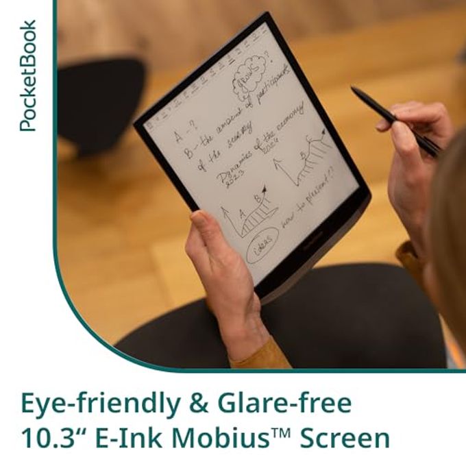 PocketBook Inkpad X Pro E-Reader & E-Note | E-Ink Notepad | Handwriting-Feature & Pen | Glare-Free 10.3'' Mobius Screen | Powered By Android | Smartlight | Audio& E-Book Reader | Bluetooth & Wifi - Image 3