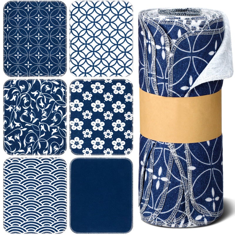 Noveread 36 Pack Japanese Reusable Cleaning Cloths Washable Cotton Kitchen Towels for Home (Blue) - Image 1