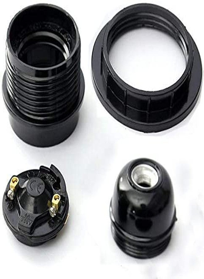 LOGRO Pack of 12pc Screw Type Holder, E27 Black Ring Type for Table Lamps Lights - Image 4