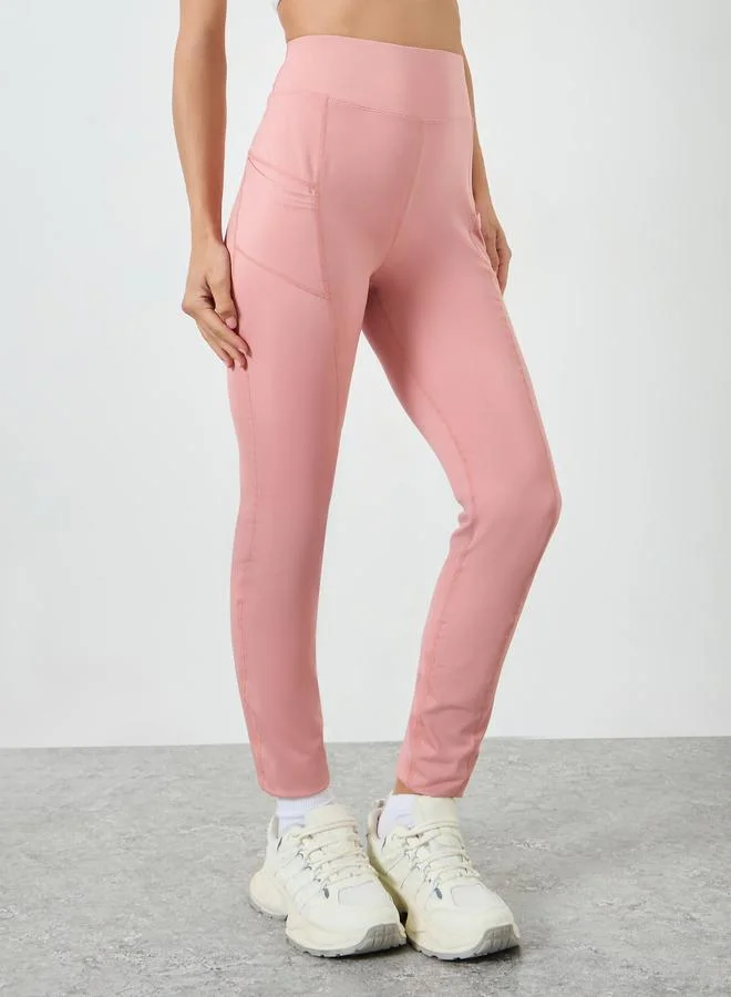 Styli Active  Pink Zip-Up Detail Jacket And Leggings Set for Women | Best Price UAE