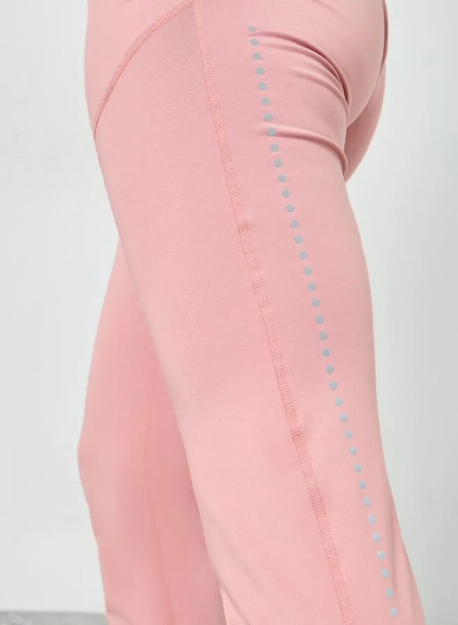 Styli Active  Pink Zip-Up Detail Jacket And Leggings Set for Women | Best Price UAE
