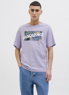 JACK & JONES Jjhawaii Hawaii Graphic Print Crew Neck T-Shirt  - Image 1