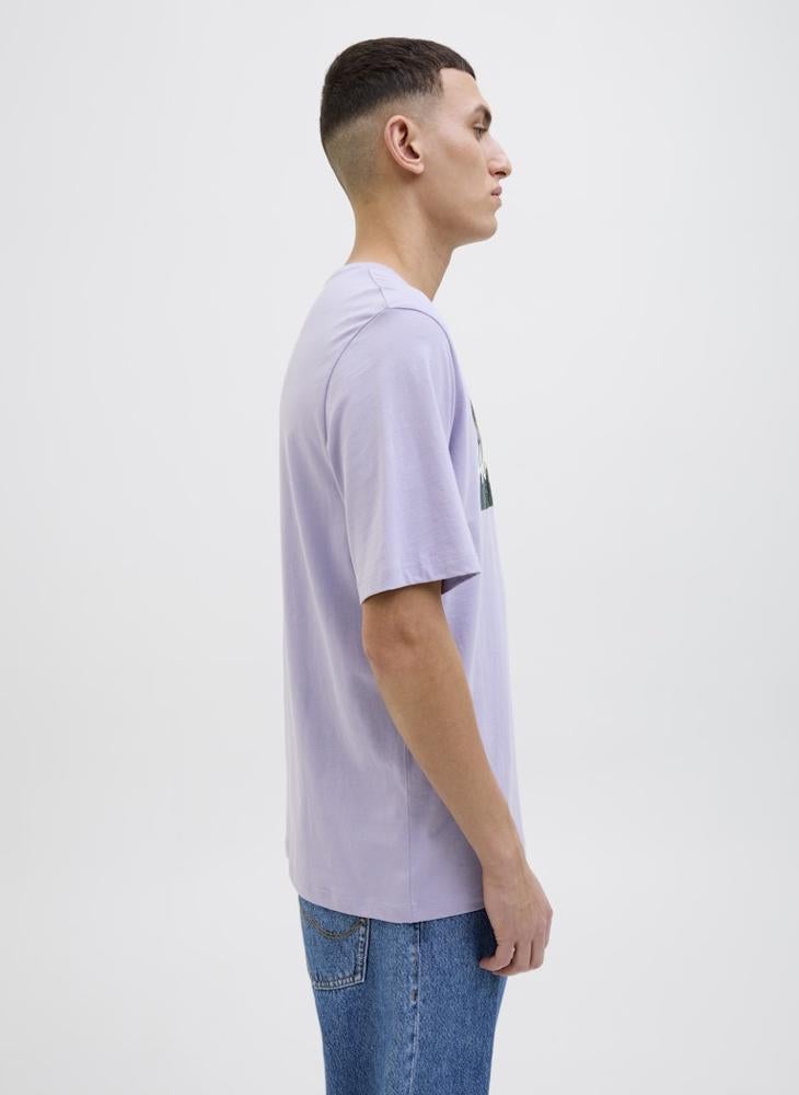 JACK & JONES Jjhawaii Hawaii Graphic Print Crew Neck T-Shirt  - Image 4