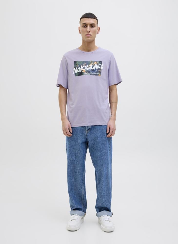 JACK & JONES Jjhawaii Hawaii Graphic Print Crew Neck T-Shirt  - Image 5