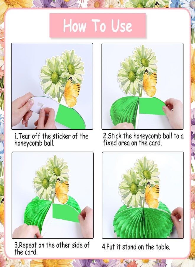 Balterever Isn’t She Lovely Isn’t She Onederful Daisy 1st Birthday Honeycomb Centerpieces for Baby Girl First Birthday Table Décor Floral Theme Spring Party Supplies - Image 5