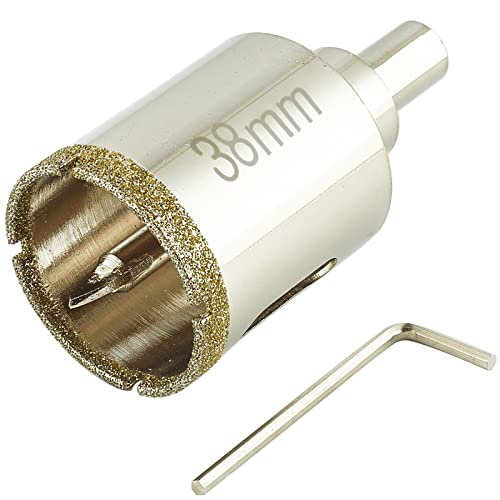 DaduoRi 1 1/2 Inch (38mm) Diamond Hole Saw with Pilot Bit, 1.5" Tile Hole Saw with Center Drill Bit for Marble, Granite, Ceramic, Porcelain Tiles, 1-3/8" Depth of Cut for Thick Countertops - Image 1