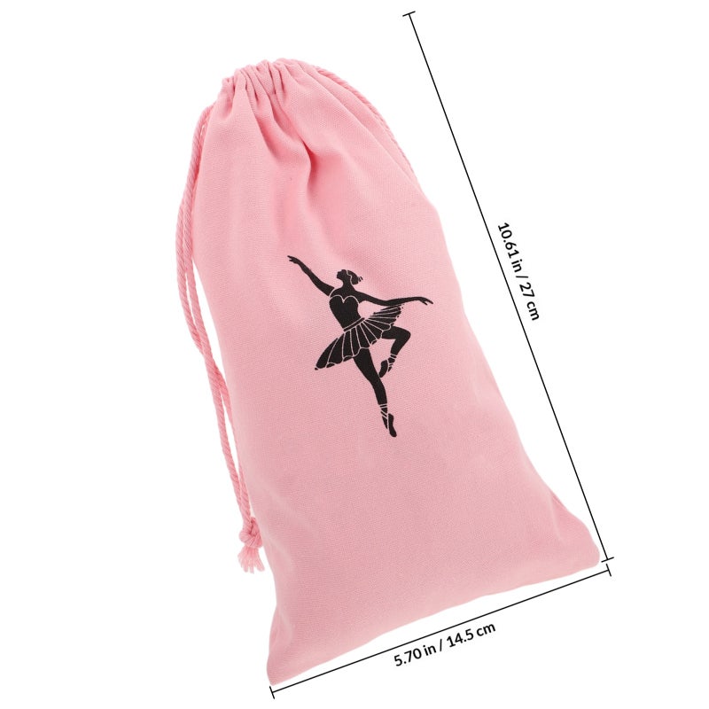 Pointe Shoe Bag Canvas Dance Shoe Bag Portable Ballet Dance Shoes Bag Drawstring Dance Shoe Pouch for Women Girls - Image 2