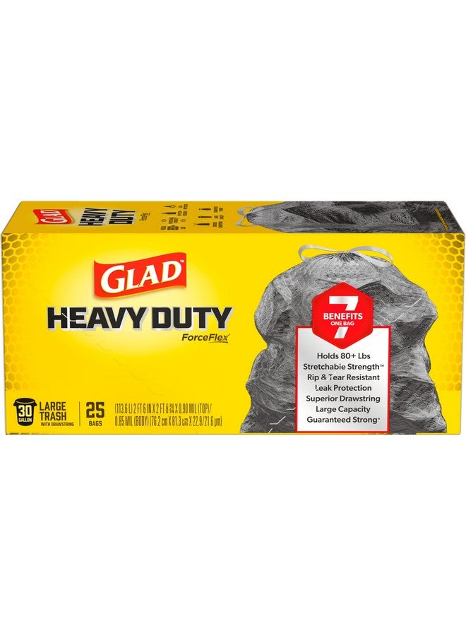 Glad ForceFlex Heavy Duty Large Trash Bags, Hold 80+ lb, 30 Gal, 25 Ct (Package May Vary) - Image 1