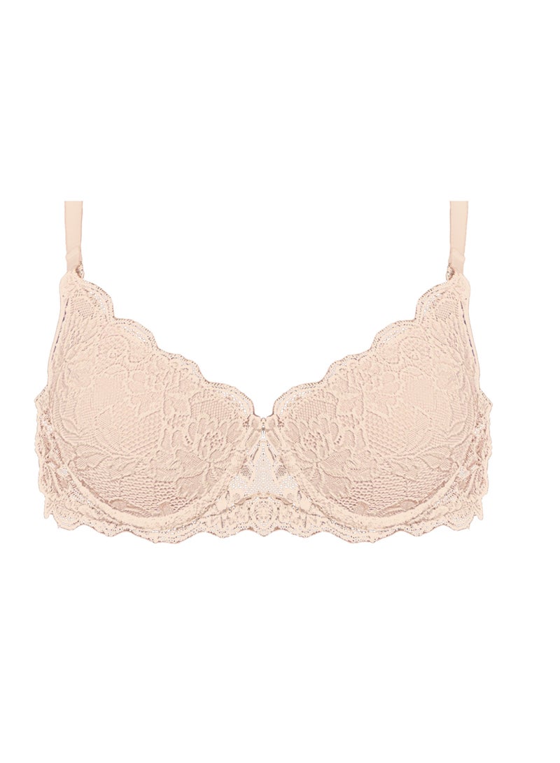 Dadoush Women's padded bra made of light and soft fabric, push-up bra with elegant lace embroidery - Image 1