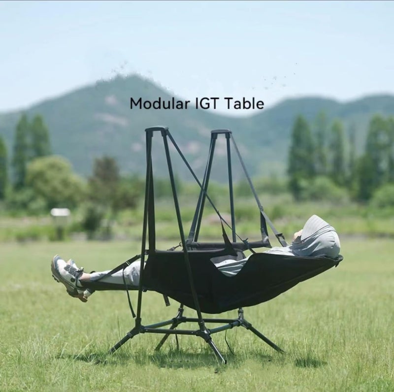 GLIVE LABEL Camping Chair Hammock Chair Single Seater Swing Chair with Stand Folding Rocking Chair Heavy Duty Lawn Swing Chairs Hammock for Outside Balcony Room Jhula
