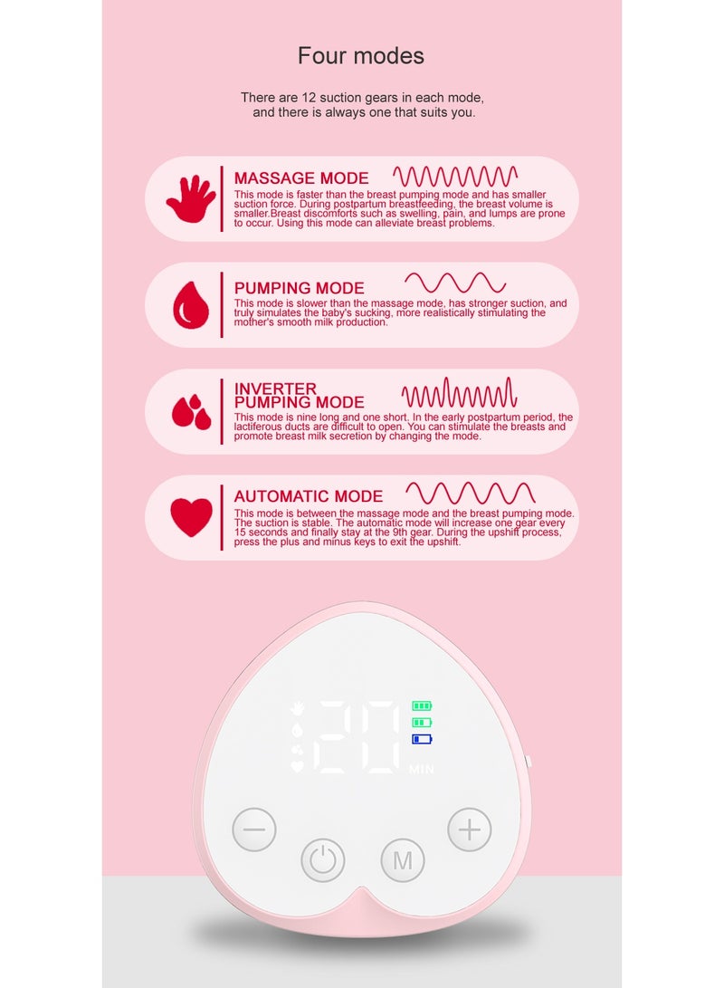 ج الروح مضخة ثدي قابلة للارتداء، مضخة ثدي كهربائية بدون استخدام اليدين للرضاعة الطبيعية بدون ألم مع 4 أوضاع و12 مستوى، تصميم مانع للتسرب وضوضاء منخفضةمضخة ثدي قابلة للارتداء، مضخة ثدي كهربائية بدون استخدام اليدين للرضاعة الطبيعية بدون ألم مع 4 أوضاع و12 مستوى، تصميم مانع للتسرب وضوضاء منخفضة - Image 2