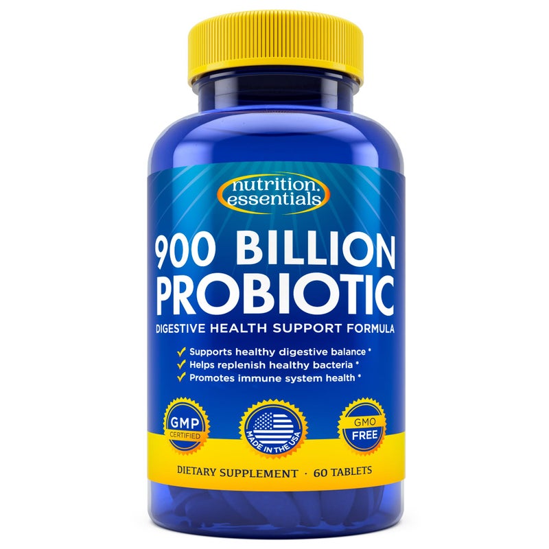 Nutrition Essentials Probiotics for Women and Men - with Lactase Enzyme and Prebiotic Fiber for Digestive Health - 80%+ More Potent Supplement for Gut Health Support - Vegan Raw Probiotic Formula, Made in The USA - Image 1