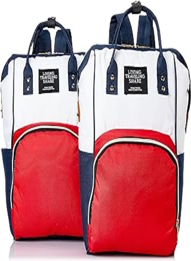 Living Travelling Share Baby Diaper for Unisex Backpack-Red&White