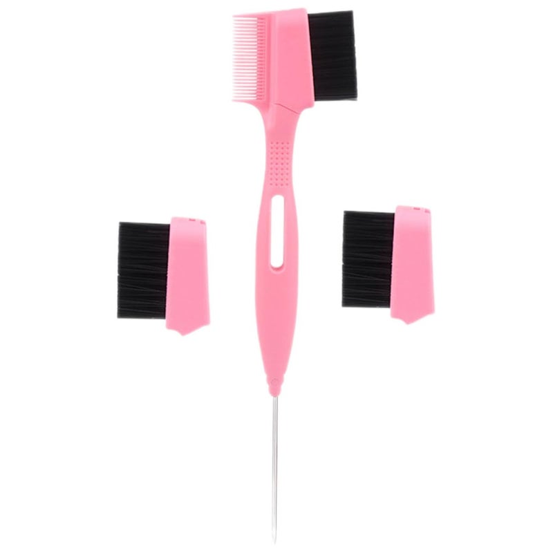 Double Ended Portable Eyebrow Brush With Replacement Heads And Pink PVC Case - Image 2