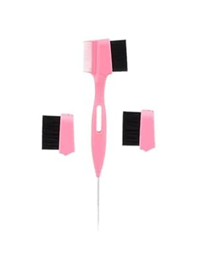 Double Ended Portable Eyebrow Brush With Replacement Heads And Pink PVC Case - Image 1