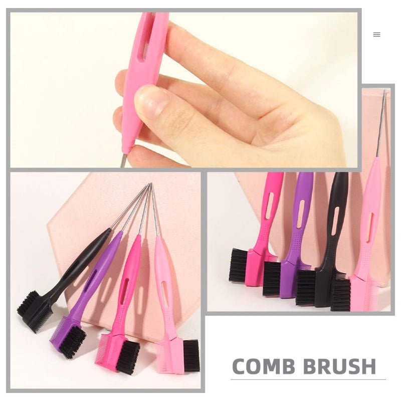 Double Ended Portable Eyebrow Brush With Replacement Heads And Pink PVC Case - Image 4