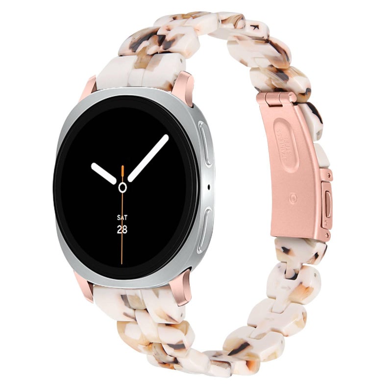 LL Black Resin Bracelet Strap Smartwatch Band Compatible with Samsung Galaxy Watch 8 Classic with Adjustable Fit Replacement Strap for Daily Wear - Image 1