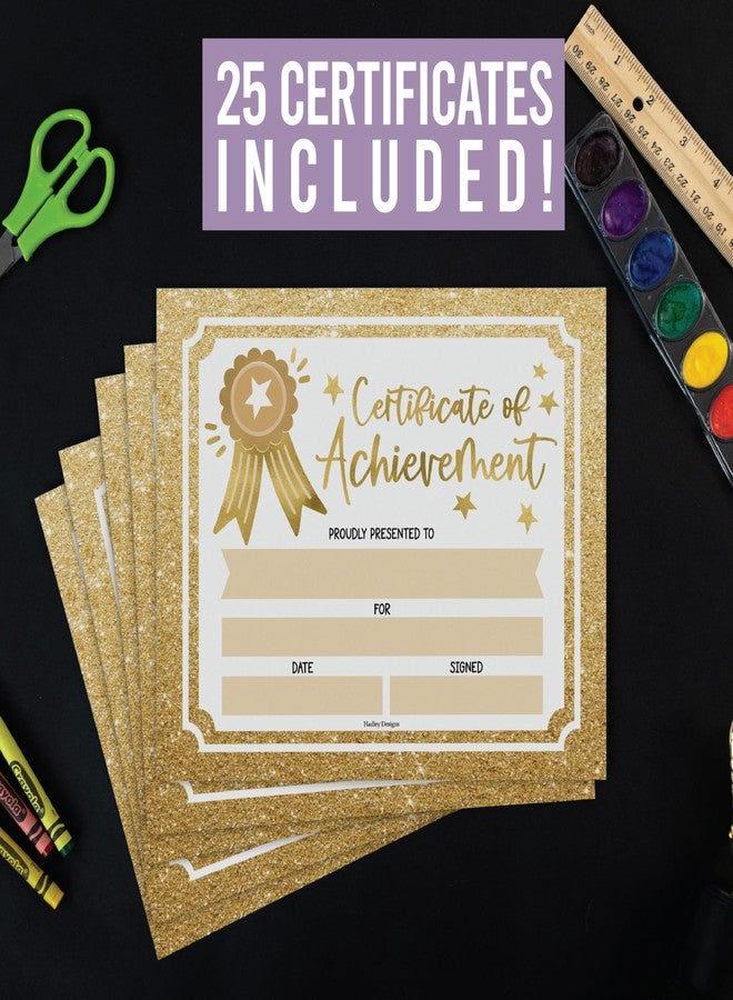 Hadley Designs Classroom Award Certificates for Students -25 Certificate of Achievement Awards, Gold Star Certificate Paper, Preschool Graduation Certificates for Kids, Kindergarten Diploma, Star Student Honor Roll - Image 2