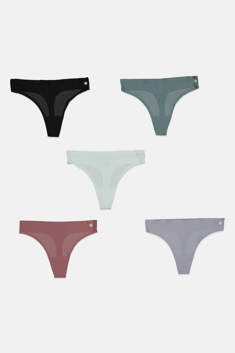 Layer 8 سروال داخلي من 5 قطع للنساء، أخضر - Image 1